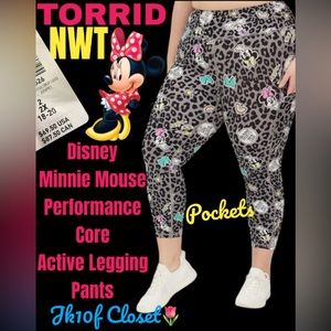 💐NWT TORRID DISNEY MINNIE 2X PERFORMANCE ACTIVE PANTS
